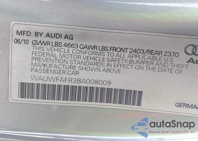 WAUWFAFR3BA008009: 43138693