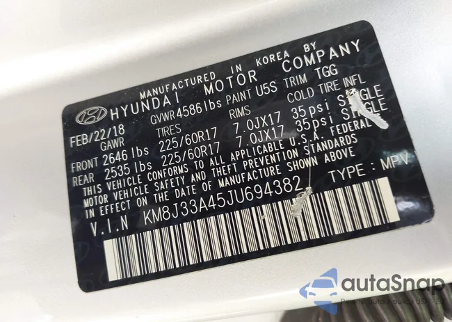 KM8J33A45JU694382: 43138735