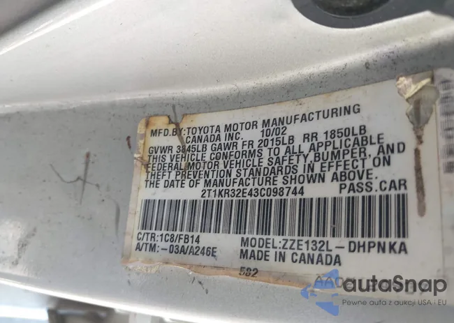 2T1KR32E43C098744: 43138747