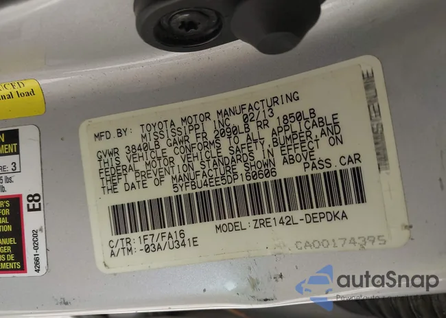 5YFBU4EE5DP160606: 43138770