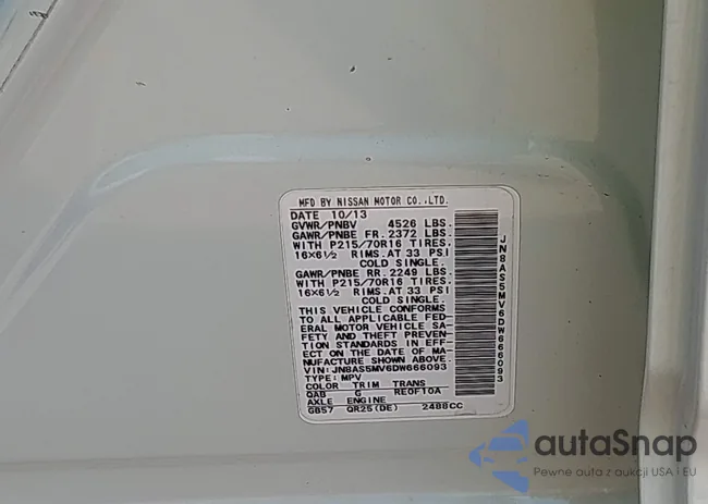 JN8AS5MV6DW666093: 43138875