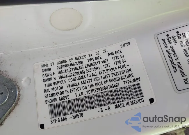 3CZRE383X8G705897: 43139003