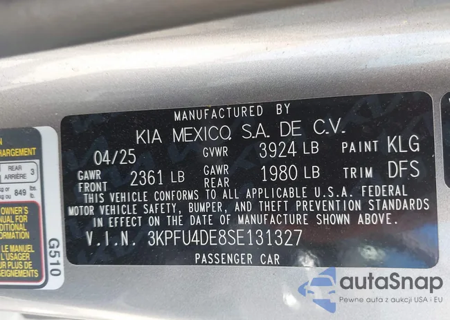 3KPFU4DE8SE131327: 43140077