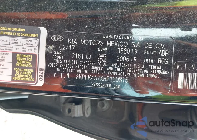 3KPFK4A7XHE130815: 43140090