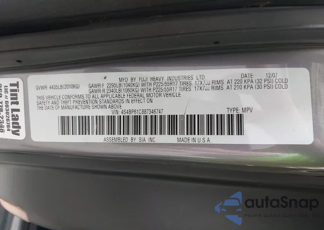 4S4BP61C887346747: 43140102