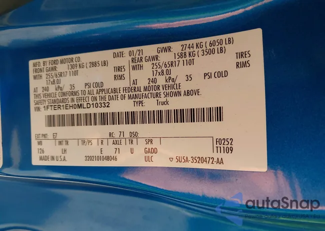 1FTER1EH0MLD10332: 43140161