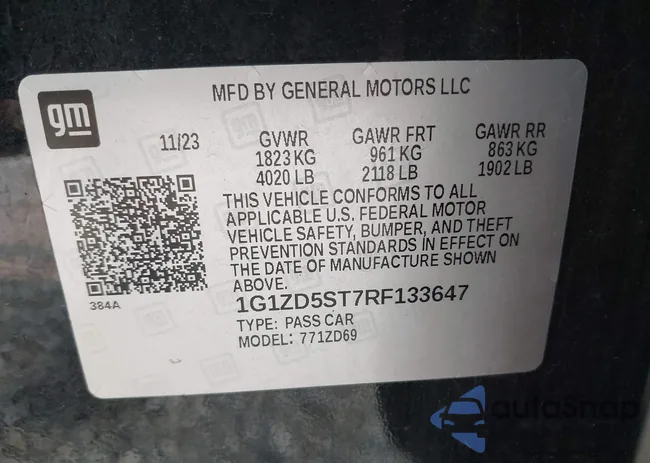 1G1ZD5ST7RF133647: 43140194