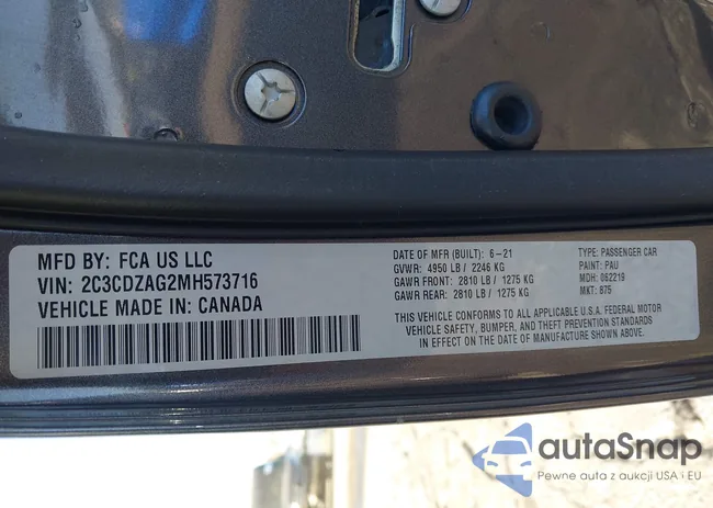 2C3CDZAG2MH573716: 43140260