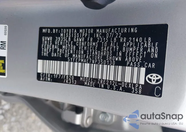 5YFEPMAE7NP350130: 43140286