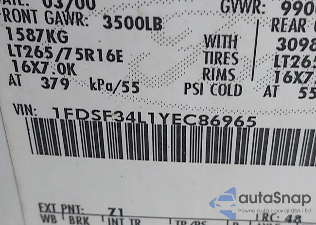 1FDSF34L1YEC86965: 43140310