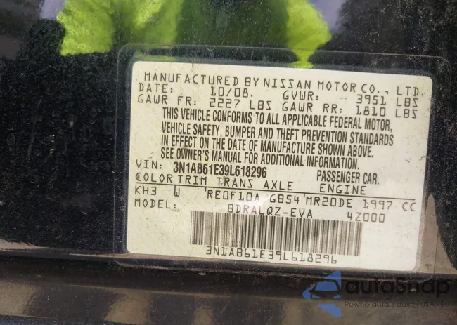 3N1AB61E39L618296: 43140409