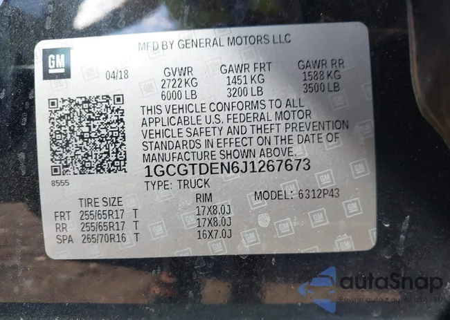 1GCGTDEN6J1267673: 43140414