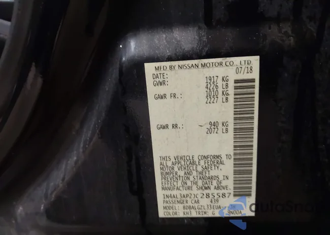 1N4AL3AP2JC285587: 43140498