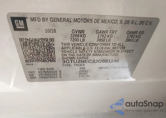 3GTU2NEC3JG581146: 43140512