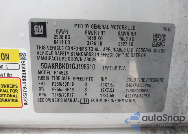 5GAKRBKD1GJ198510: 43139872