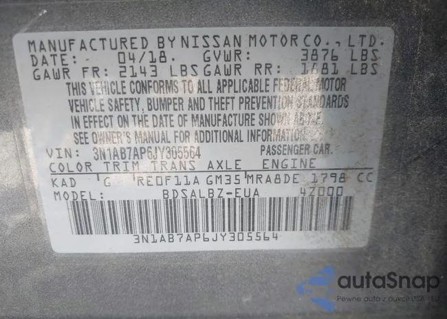 3N1AB7AP6JY305564: 43141061