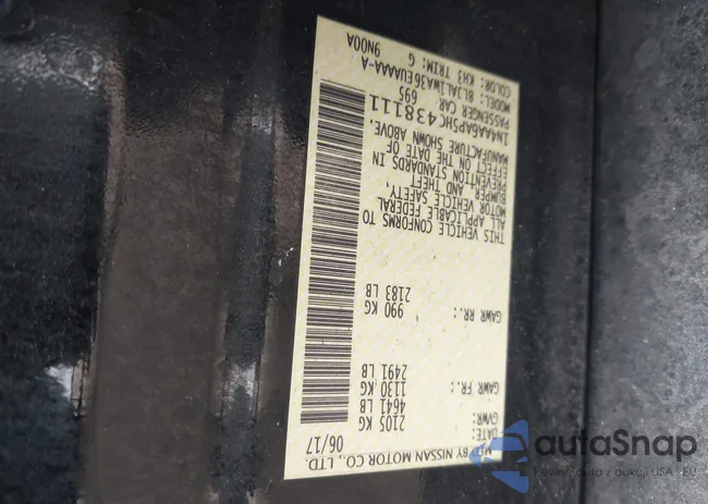 1N4AA6AP5HC438111: 43141102