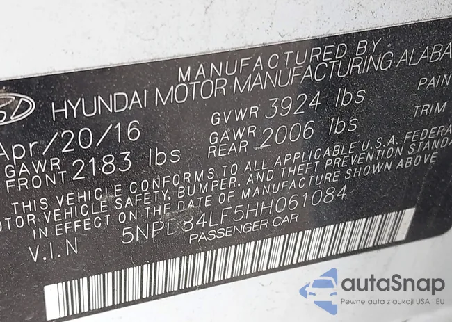 5NPD84LF5HH061084: 43141172