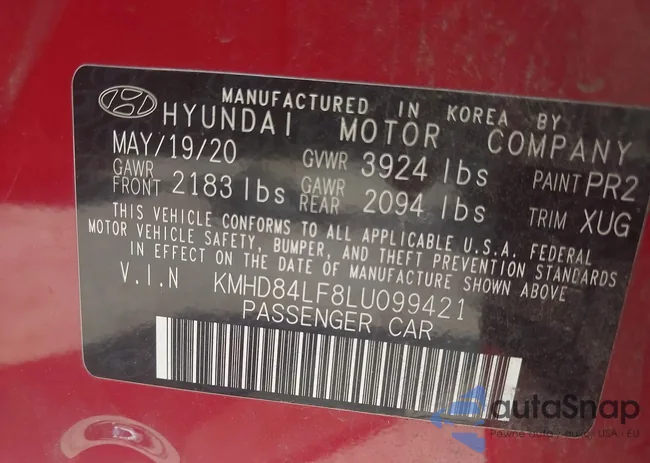 KMHD84LF8LU099421: 43141181