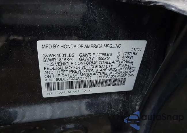 19UDE2F3XJA000732: 43141185