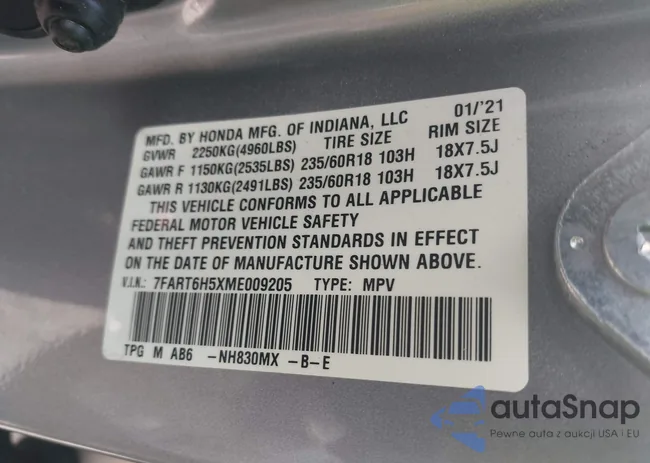 7FART6H5XME009205: 43141243