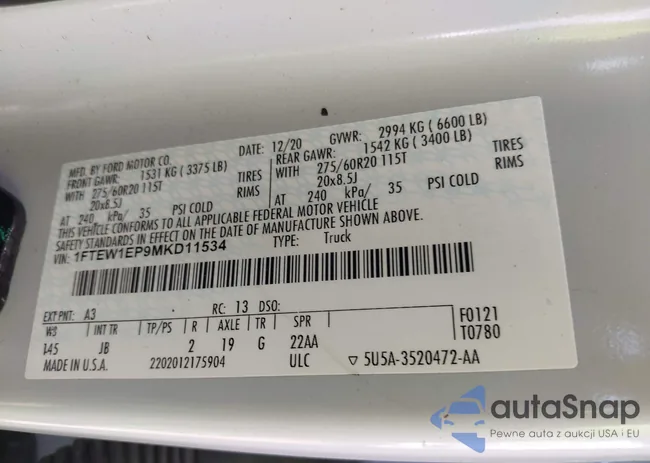 1FTEW1EP9MKD11534: 43141248