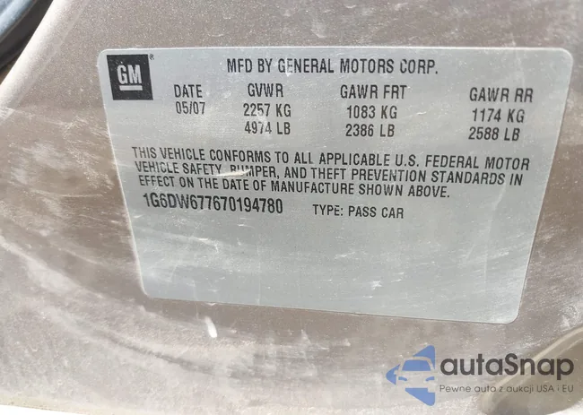 1G6DW677670194780: 43141264