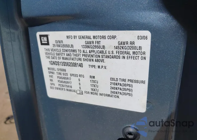 1GNDS13S562308140: 43141302