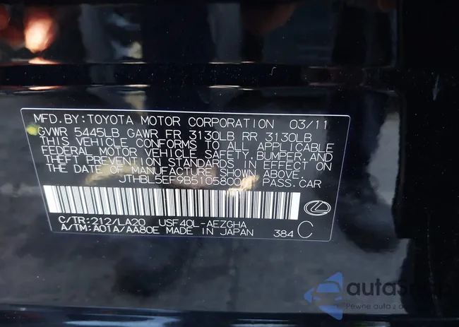 JTHBL5EF9B5105800: 43141307