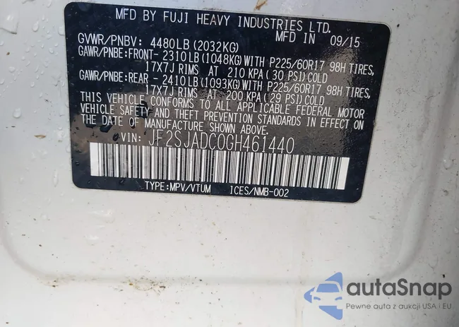 JF2SJADC0GH461440: 43141433