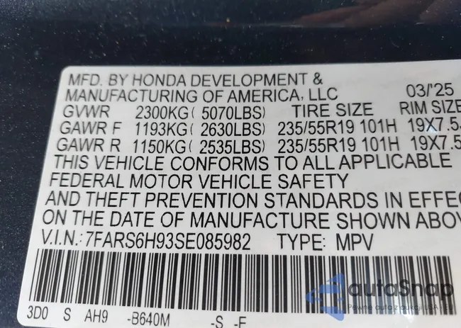 7FARS6H93SE085982: 43141536