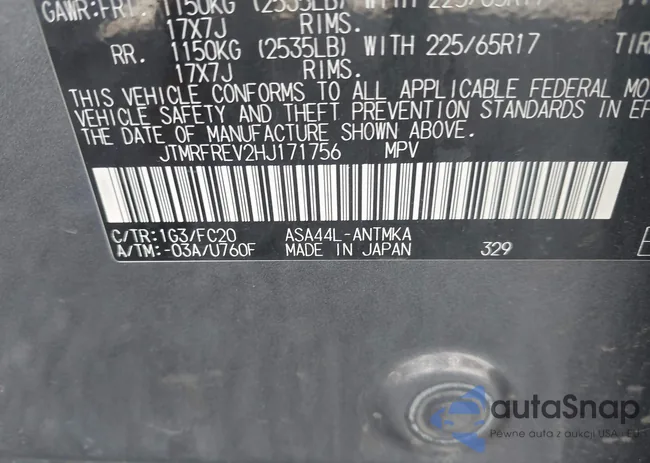 JTMRFREV2HJ171756: 43141592