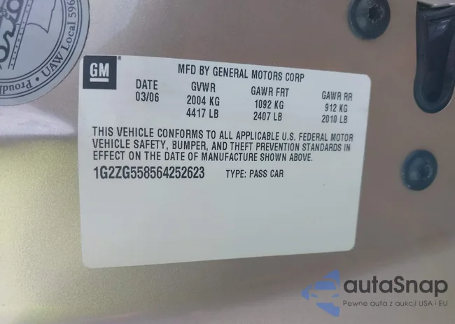 1G2ZG558564252623: 43141633