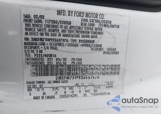 2MEFM75W92X657970: 43141646