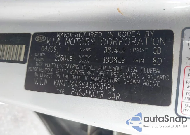 KNAFU4A26A5063594: 43140709