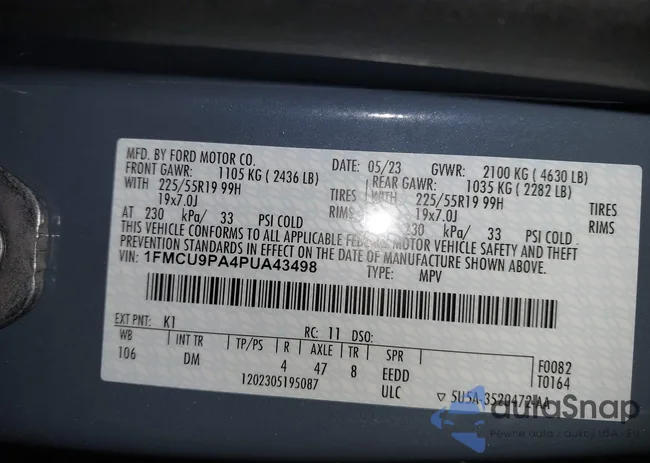 1FMCU9PA4PUA43498: 43140770