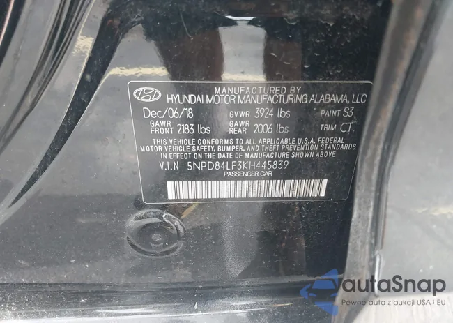 5NPD84LF3KH445839: 43140848