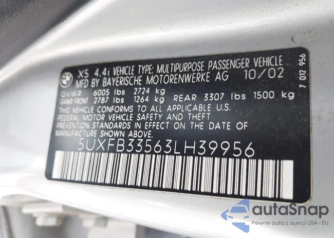 5UXFB33563LH39956: 43140898