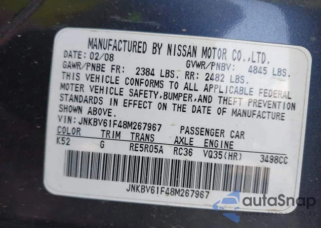 JNKBV61F48M267967: 43140910