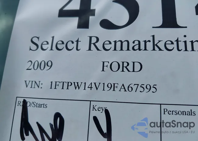 1FTPW14V19FA67595: 43140954