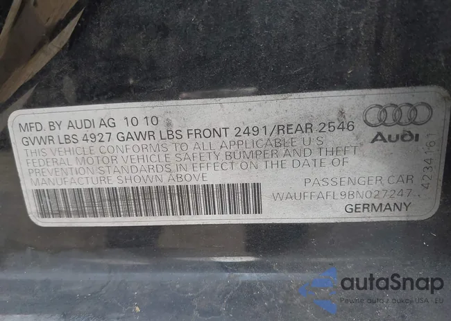 WAUFFAFL9BN027247: 43140967