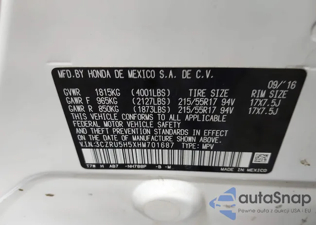 3CZRU5H5XHM701687: 43140969