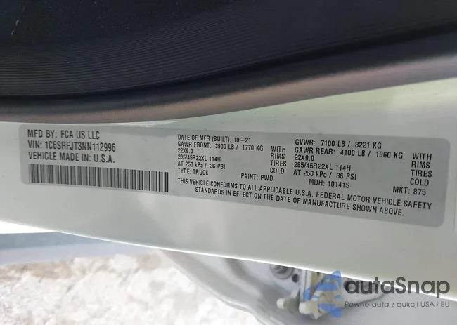 1C6SRFJT3NN112996: 43140987