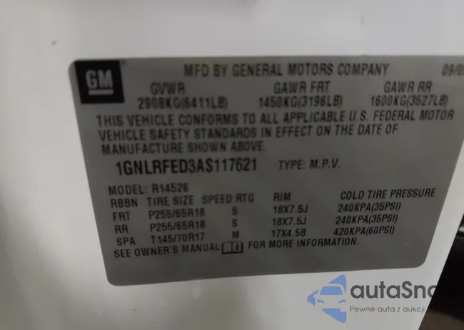 1GNLRFED3AS117621: 43141006