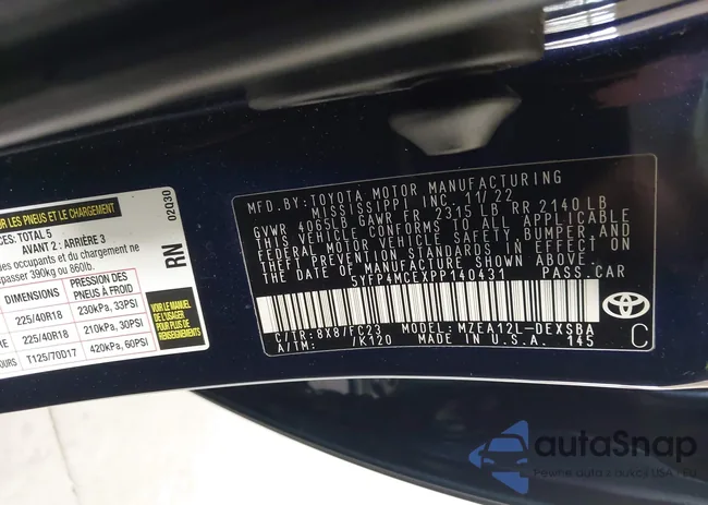 5YFP4MCEXPP140431: 43142111