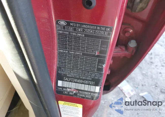 SALFT24N68H087931: 43142225