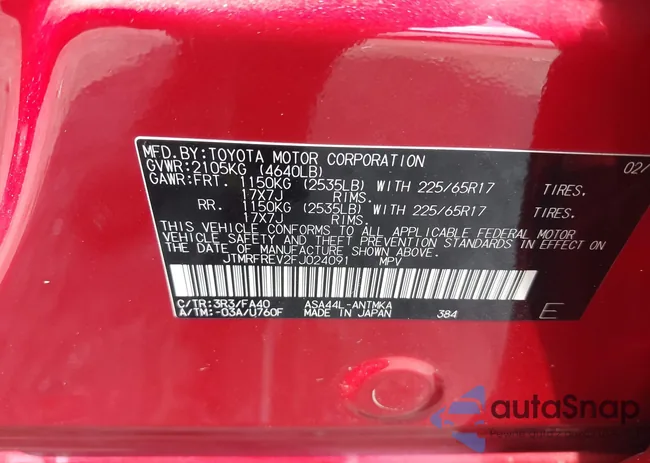 JTMRFREV2FJ024091: 43142282