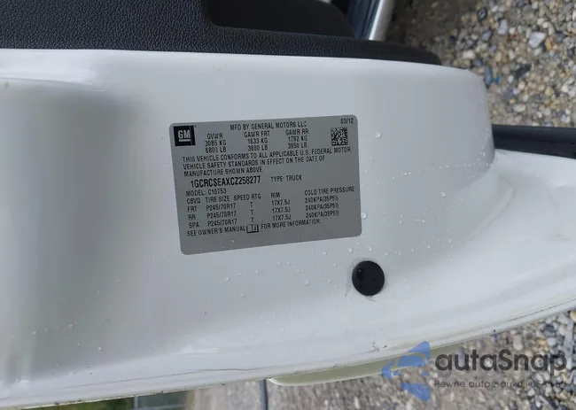 1GCRCSEAXCZ258277: 43142292