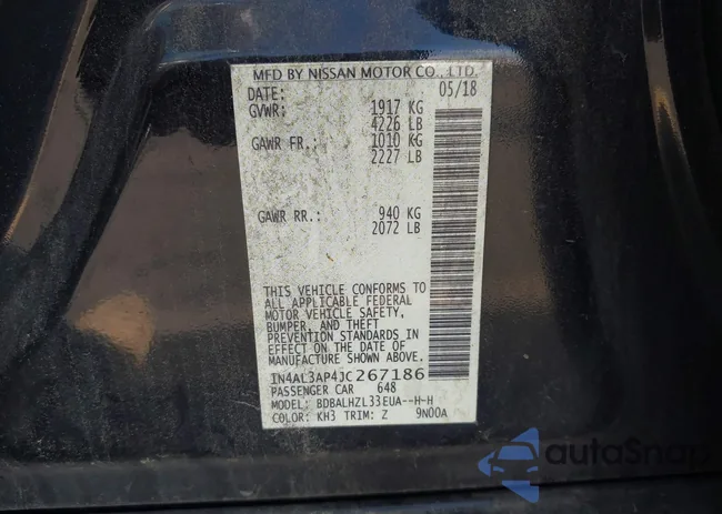 1N4AL3AP4JC267186: 43142351