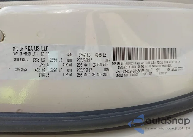 2C4RC1BG3HR654362: 43142363